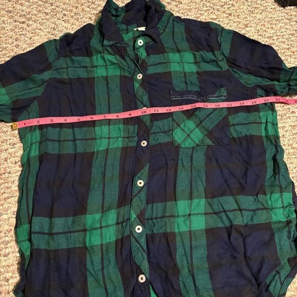aerie Plaid Flannel matching Pajama set - Green/Black, Size Small Medium - Picture 12 of 14